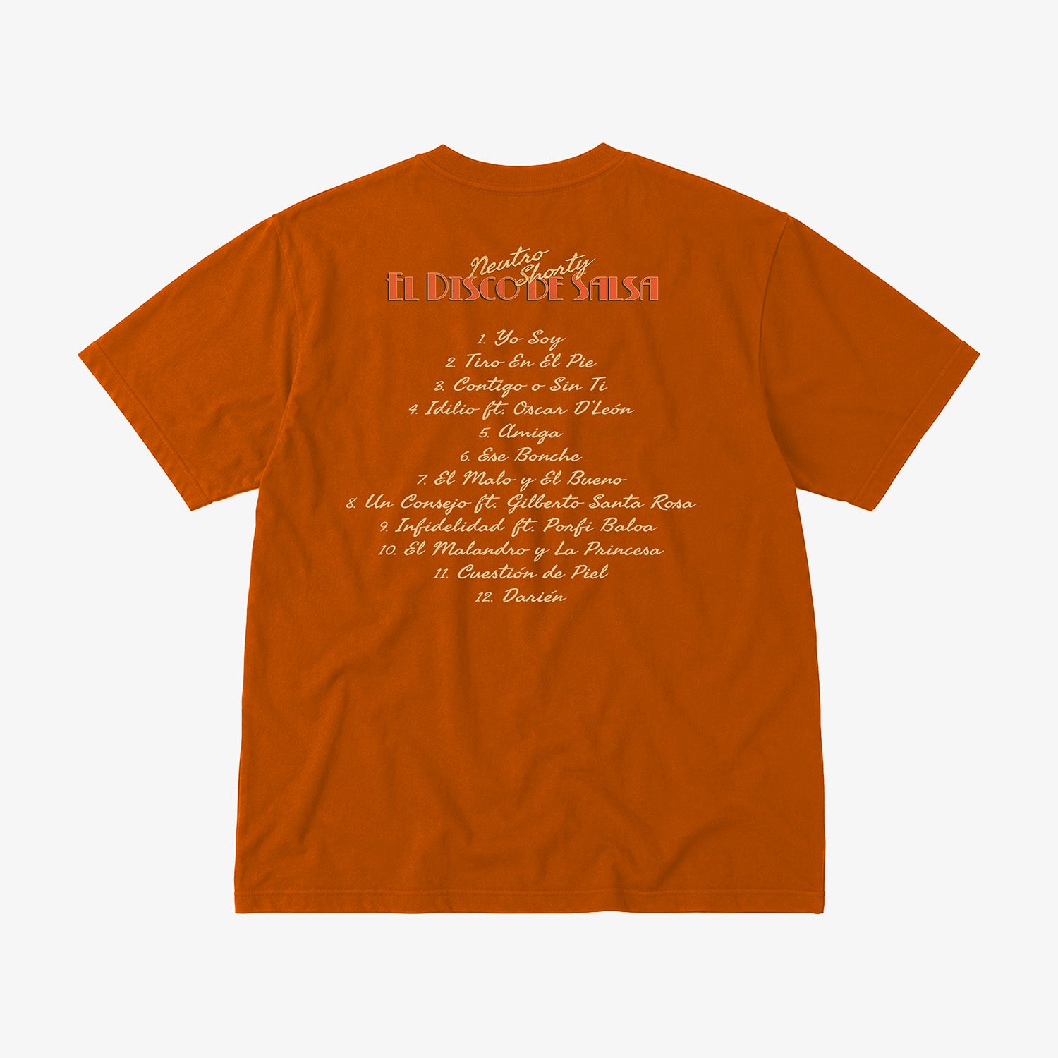 PLAYERA TRACKLIST 'EL DISCO DE SALSA' - NARANJA