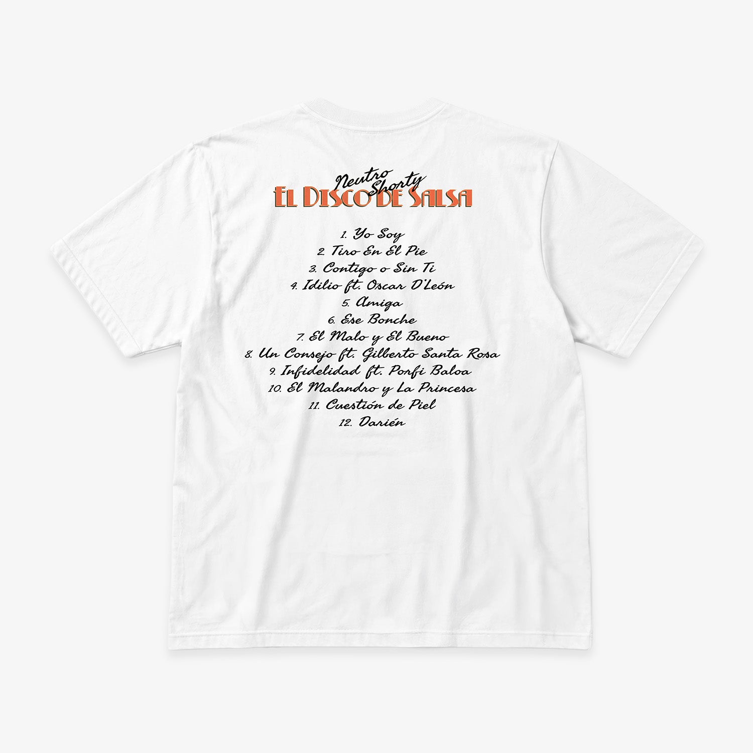 PLAYERA TRACKLIST 'EL DISCO DE SALSA' - BLANCO